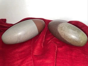 Shiva Lingam Stones RARE, 4.5" Inch Narmadeshwar Narmada River India (x2) - Picture 1 of 10