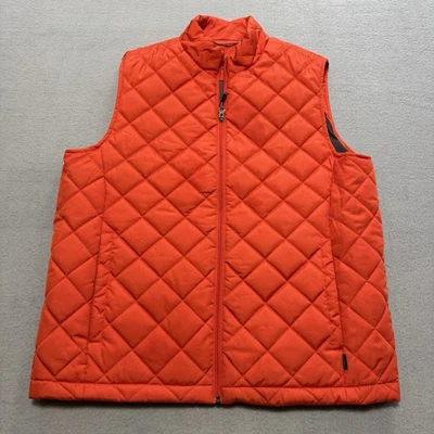 Hawke & Co Sport Men’s Quilted Puffer Vest Orange M Performance Zip Up Sport - Image 1 of 4