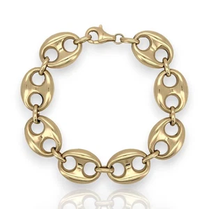 Puffed Mariner AnchorLink Chain Bracelet - 14K Yellow Gold - Hollow - Picture 1 of 5