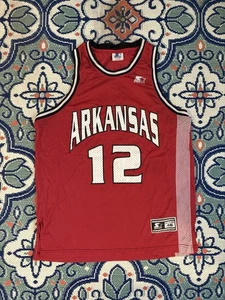 Vintage Arkansas Razorbacks Starter Basketball Jersey Size 46 Medium Red Ncaa - Picture 1 of 6