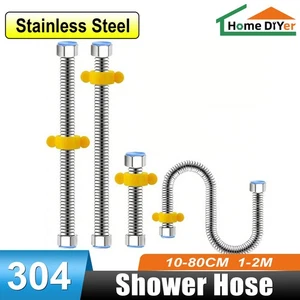 Shower Hose 1/2" 304 Stainless Steel Flexible Bath Replacement Flexible Pipe - Picture 1 of 19