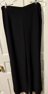 JS Collections Womens Black Wide Leg Mesh Lined Dress Pants Size 14 EUC - Picture 1 of 8