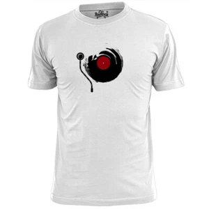 Mens Abstract Turntable T Shirt Vinyl Records Rock Indie Punk - Picture 1 of 2