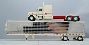 DCP 1/64 Cream Red Chrome Peterbilt 389 Utility Refrigerated Trailer 60-1736 - Picture 1 of 6