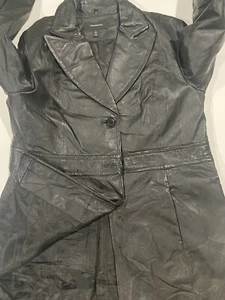 Chaqueta negra Colebrook cremallera completa 100 % cuero genuino para mujer talla GRANDE - Imagen 1 de 4