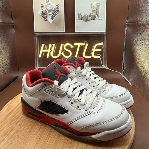 Air Jordan 5 Retro Low Fire Rosso Bianco Nero Ragazzo Taglia 6Y