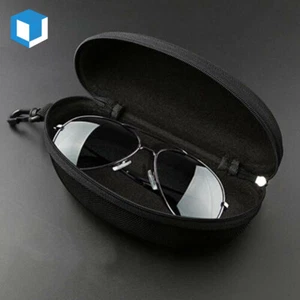 Portable Zipper Sunglasses Carry Box Case Eye Glasses Clam Hard Shell Protector - Picture 1 of 12