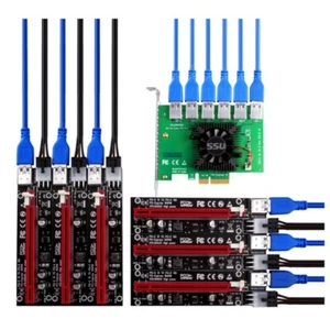 1 to 6PCIEX1 to X16 Graphics Card Slot Adapter Powered Riser Adapter Card - Afbeelding 1 van 6