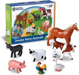 Jumbo Farm Animals, Animal Toy Set for Toddlers, 7 Pieces, Ages 18 Month+ - Picture 1 of 12