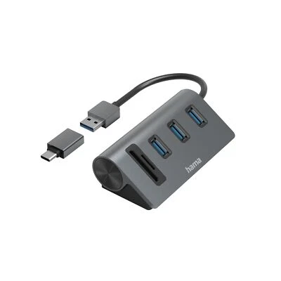 Hama USB-Hub 5 Ports 3x USB-A 3.2 Gen 1 und Kartenleser Card Reader SD micro SD - Bild 1 von 4