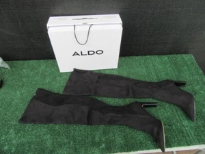 Brand New Aldo Black Knee High Heeled Boots Size 8.5 - Picture 1 of 10
