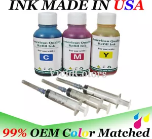 Premium Tri-Color Ink Refill Kit for HP 60/61/62/63/64/65/XL 30ml/1oz - Picture 1 of 2