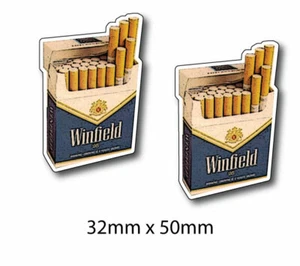 2 x Vintage-Cigarette-WINFIELD Bumper-Sticker-for-car,-toolbox,--window, blue - Picture 1 of 1