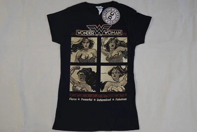 WONDER WOMAN RETRO SQUARES LADIES SKINNY T SHIRT NEW OFFICIAL DC COMICS ORIG - Image 1 of 4