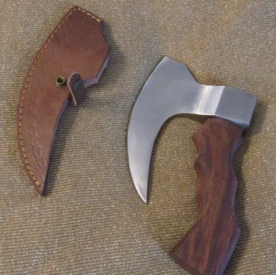 Cortador de pizza hecho a mano personalizado hacha vikinga acero inoxidable Tomahawk hacha de caza Foto 1 de 4