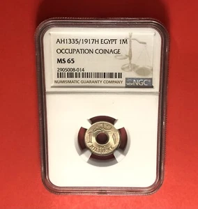 1917H(AH 1335)-EGYPT -1 MILLIEME COIN,GRADED BY NGC MS 65….....GREAT COIN. - Picture 1 of 4