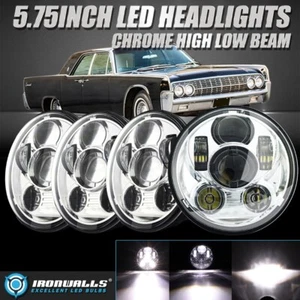 4Pcs 5.75" Chrome LED Headlights Hi/Lo Lamp for Ford Elite Thunderbird Torino - Picture 1 of 12