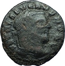 SEVERUS II 305AD Rare Quarter Follis Authentic Ancient Roman Coin GENIUS i66341