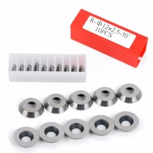 10x 12mm Legno Tondo Tornitura Carburo Punte Inserti Tornio Scalpello Lama Tools - Picture 1 of 7