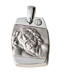 Medal of Christ Jesus CHIMENTO in 18 kt 750 white gold with diamond art 1 - Picture 1 of 7