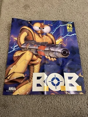 Sega Genesis BOB Folding Poster Authentic Game Insert Vintage Rare B.O.B - Image 1 of 2