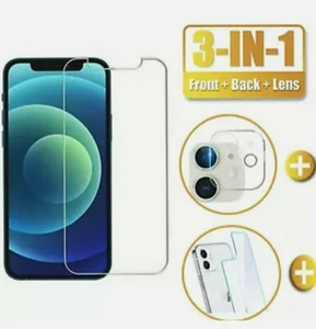 iPhone 12/ Pro/ Max Front und Back Displayschutzfolie Hartglas Kameralinse - Bild 1 von 12