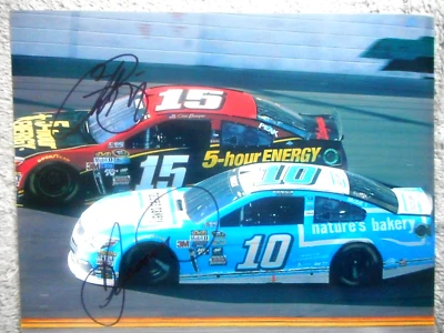 Foto 8x10 firmada por Danica Patrick y Clint Bowyer #10 y #15 ACCIÓN DE CARRERAS Nascar Foto 1 de 3