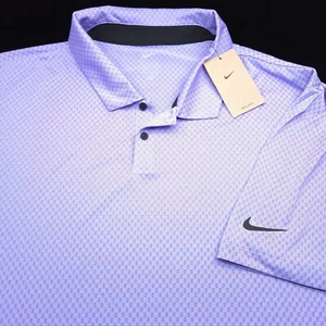 NIKE GOLF POLO SHIRT -4XL- PURPLE BLUE JACQUARD DOT STRETCH PERFORMANCE DRI-FIT - Picture 1 of 12
