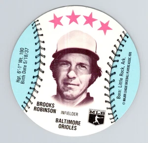 1976 MSA Discs ORBAKER'S Coperchi per gelato - Brooks Robinson - Baltimore Orioles - Foto 1 di 2