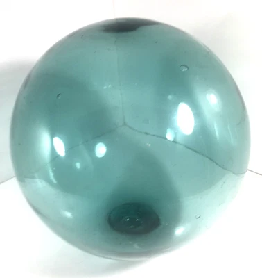 Антикварное очень большое японское стекло 30 дюймов окружность рыболовный поплавок сине-зеленый - Изображение 1 из 4