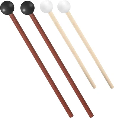 BRAND: LIQWEI 4Pcs Steel Tongue Drum Mallets, Rubber Xylophone Mallet, Wood Bell...
