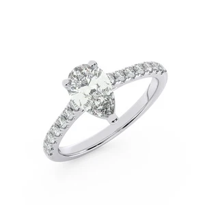 2.28ct Pear Lab Grown Diamond Ring 14K Solid White Gold With IGI Certificate - Picture 1 of 6
