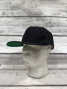 Vintage Broner einfarbig schwarz unbedruckt Wolle/Acryl Mischung Snapback Trucker Mütze Kappe-OS - Bild 1 von 7