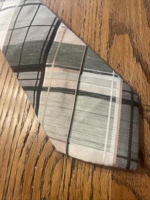 Винтажный 60-х Sears Arc De Triomphe Argyle Полиэстер Галстук Мод Диско Ретро - Изображение 1 из 4