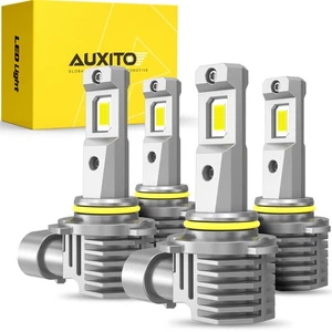 4x AUXITO 9005 9006 LED Combo Headlight Bulbs High Low Beam Kit Extremely White - Imagen 1 de 12