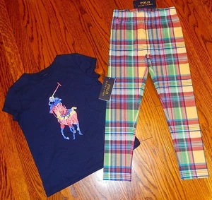 POLO RALPH LAUREN AUTHENTIC TODDLERS GIRLS BRAND NEW ORIGINAL 2Pc SET Sz 6, NWT - Picture 1 of 5