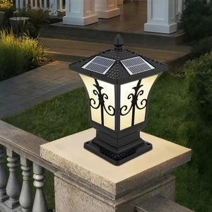 Solar Powered Fence Post Light Outdoor Waterproof LED Pillar Lamp Garden Lantern - Picture 1 of 19