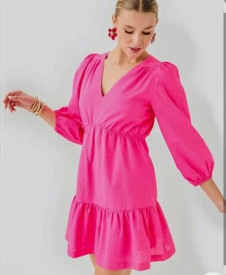 NUEVO CON ETIQUETAS $198 Vestido Lilly Pulitzer Diácono Vestido Rosa Fruta de la Pasión Talla Grande 12 Foto 1 de 3