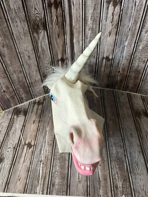 Adult Sized Over the Head Unicorn Latex Mask - Image 1 of 4