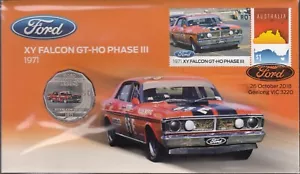 PNC Australia 2018 Ford 1971 XY Falcon GT-HO Phase III, RAM Coloured 50c Coin - Picture 1 of 1