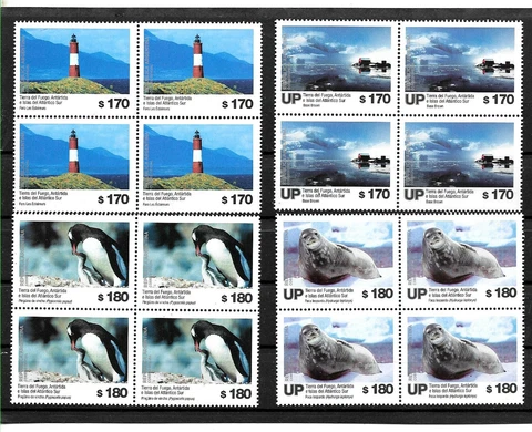 ARGENTINA 2019 ANTARCTIC STATION FAUNA,PINGUINS,SEAL FIRELAND LIGHTHOUSE BLx4 Cover