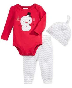 First Impressions Baby Girls’ 3-Pc. Holiday Set Body, Leggings Sets - Picture 1 of 2