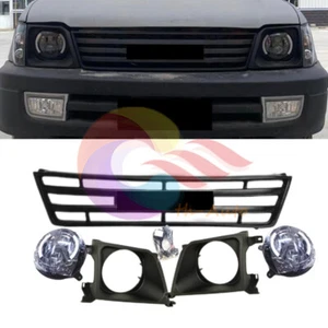 👉 Front Headlight Set + Grille For Toyota Prado LC90 / FJ95 / LJ95 1996-1999 - Foto 1 di 12
