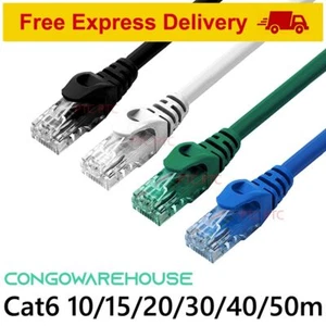 Cat6 10m 15m 20m 30m 40m 50m RJ45 UTP Ethernet Network Lan Data Cable Patch Lead - Picture 1 of 16