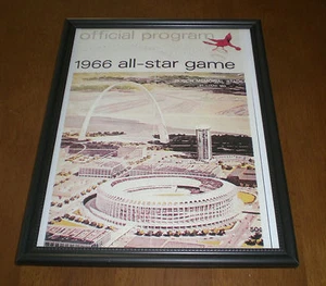 1966 ALL STAR GAME FRAMED PROGRAM PRINT - BUSCH MEMORIAL STADIUM - Picture 1 of 1
