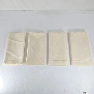Juego de 4 Servilletas Dobladillo Poliéster Crema Color Marfil Ligeras Nunca Usadas - Imagen 1 de 8