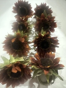 Sunflower Napkin Rings Set of 8 Vintage - Picture 1 of 3