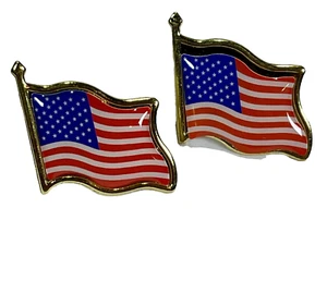 Amerikanische winkende Flagge Reversstifte USA patriotische Mütze Reversnadel Krawatte Tac Menge 2 - Bild 1 von 5