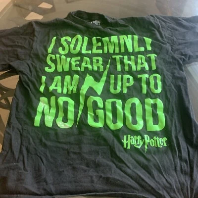 Camisa negra Harry Potter juro solemnemente que estoy hasta no buena juventud M Foto 1 de 4