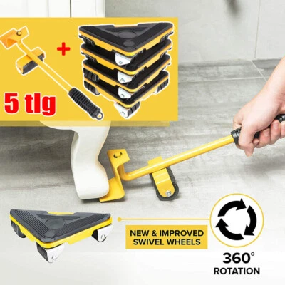 Möbelheber Möbelrollen Umzughelfer Transporthilfe 5 tlg. 500 KG Set Möbelrücker - Bild 1 von 4